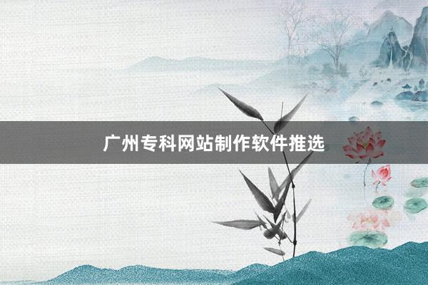 广州专科网站制作软件推选